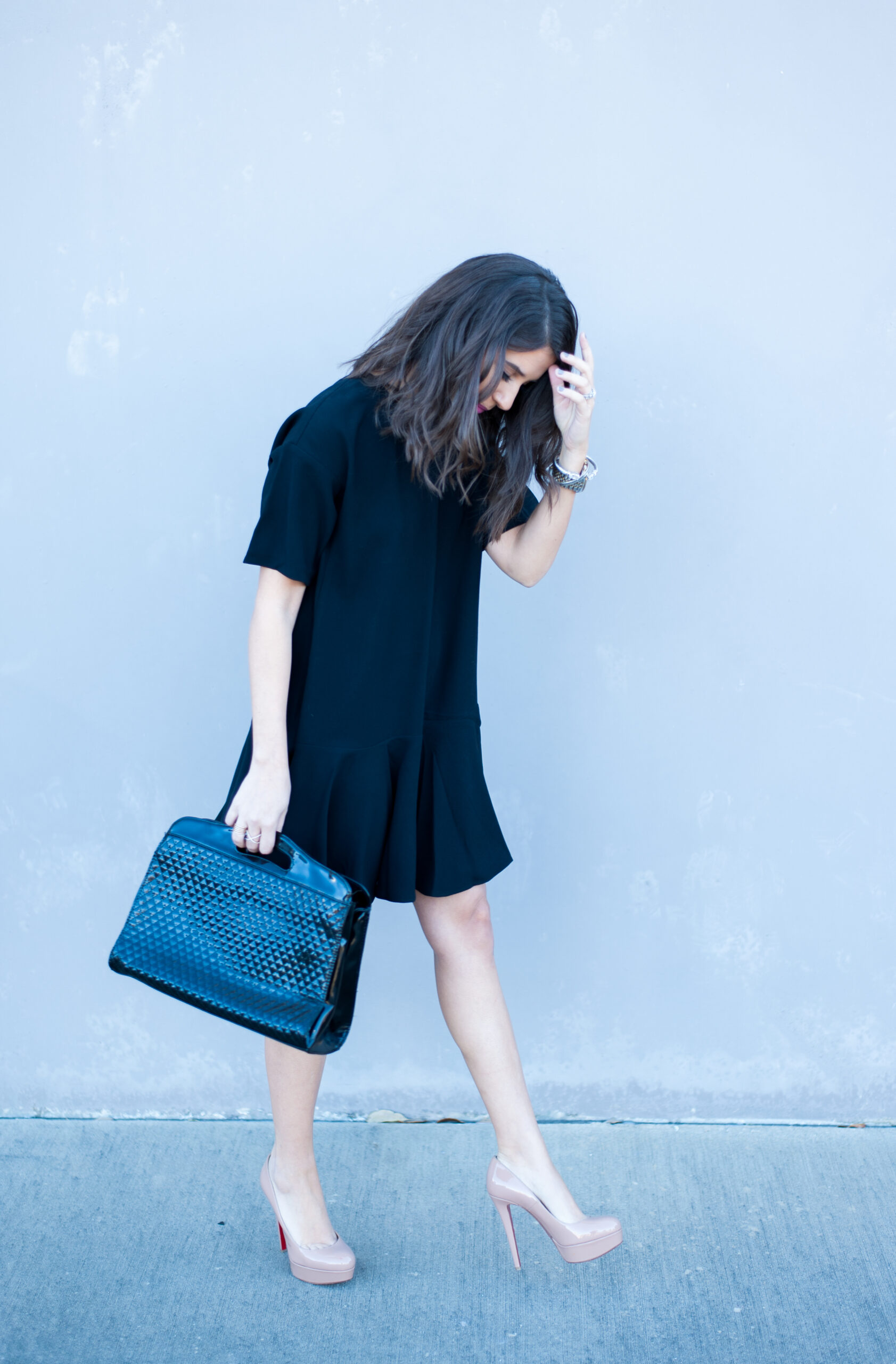 Dress Up Buttercup | Houston Fashion Blog - Dede Raad | French Connection Drop Waist Knit Dress