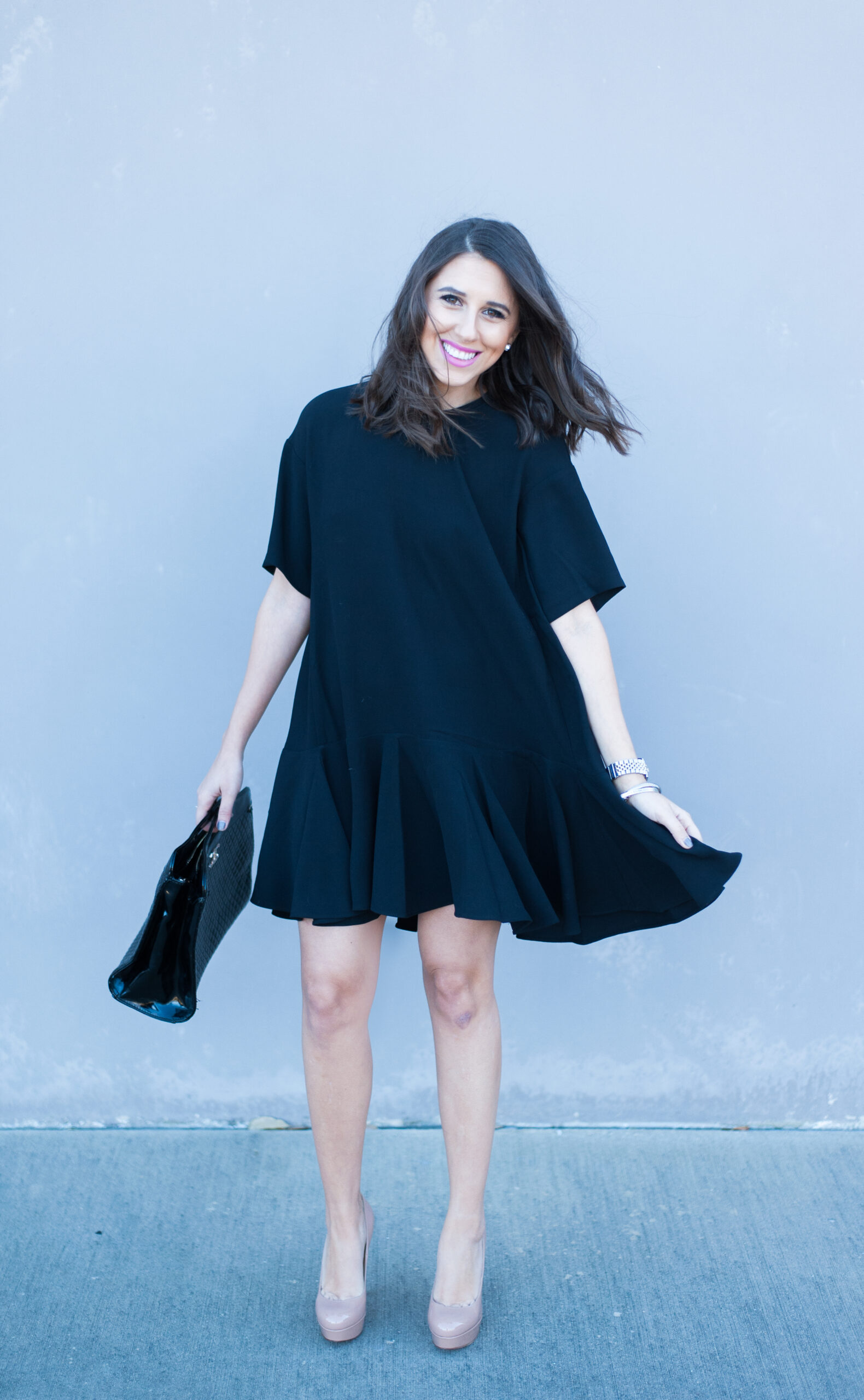 Dress Up Buttercup | Houston Fashion Blog - Dede Raad | French Connection Drop Waist Knit Dress
