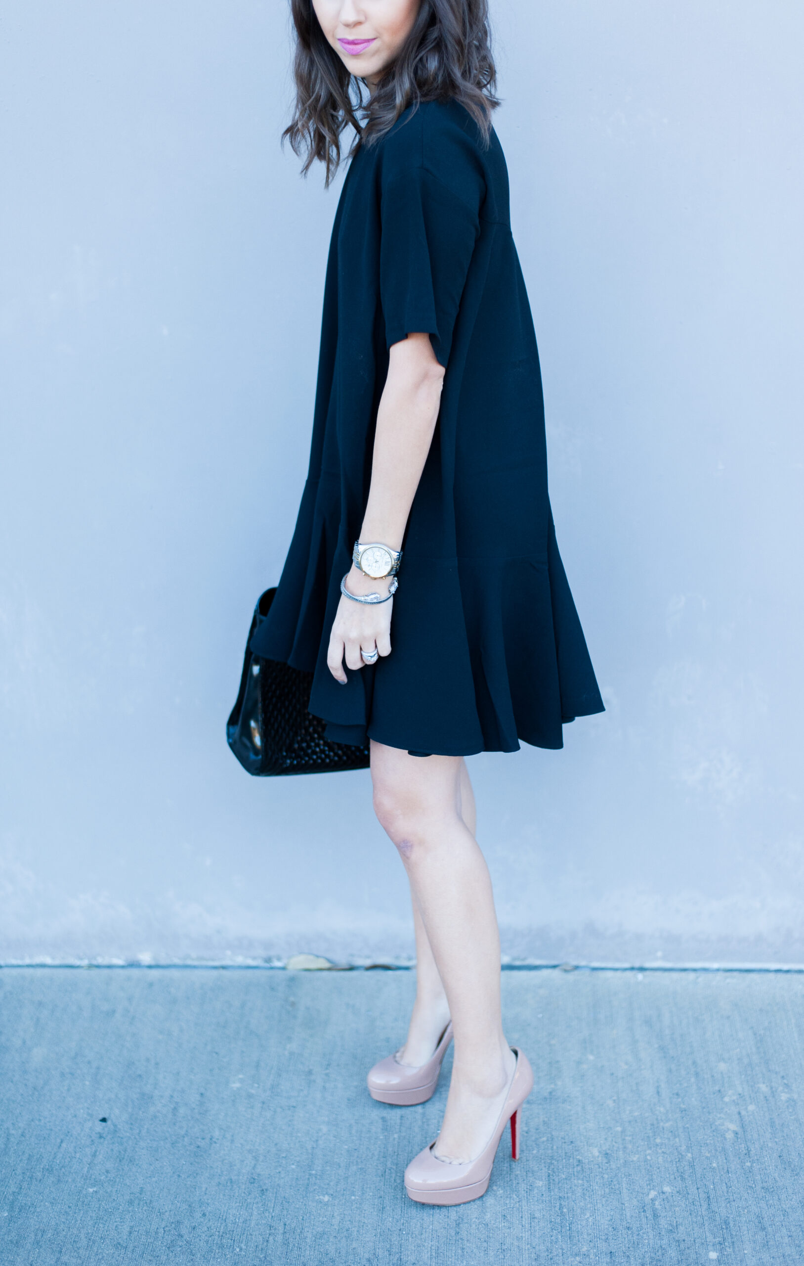 Dress Up Buttercup | Houston Fashion Blog - Dede Raad | French Connection Drop Waist Knit Dress