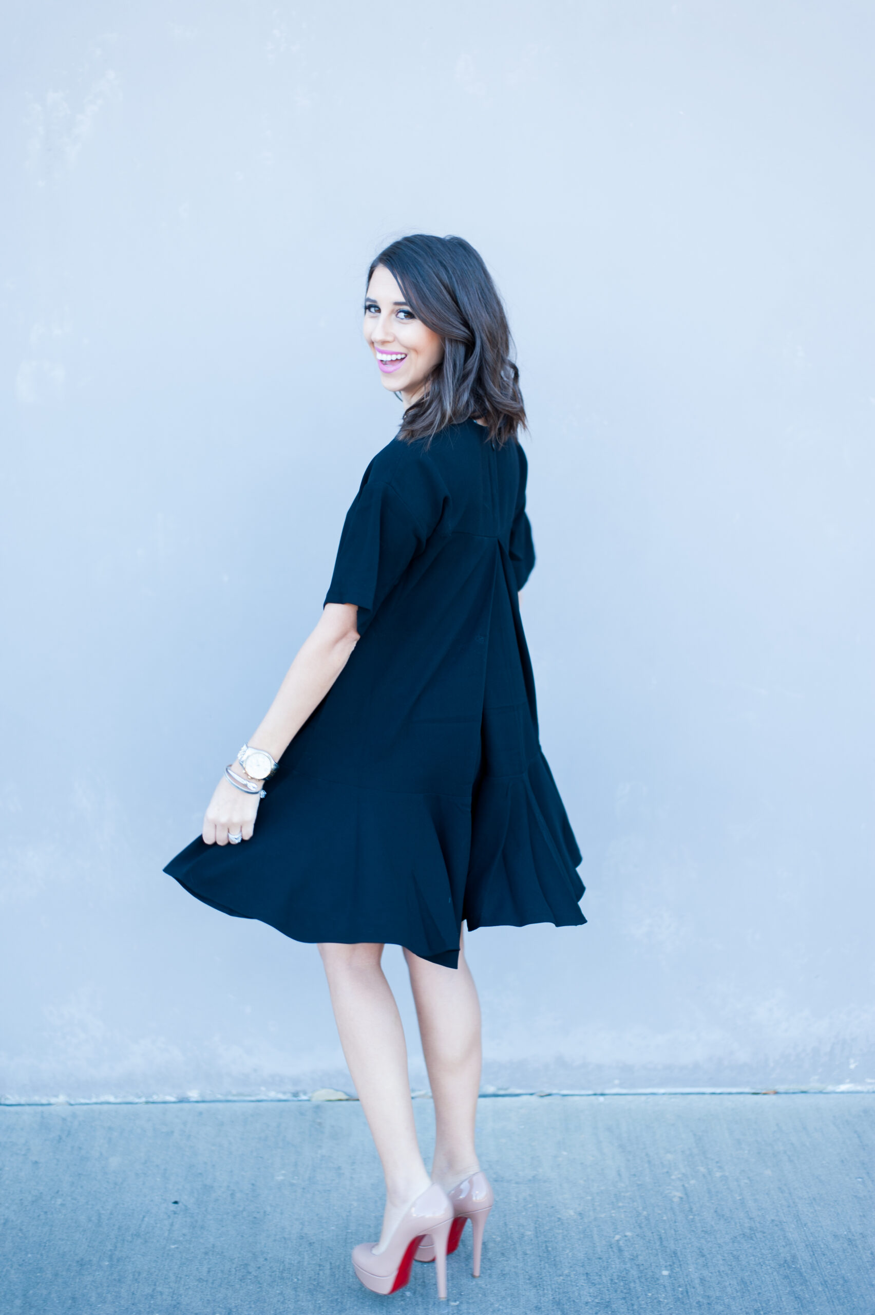 Dress Up Buttercup | Houston Fashion Blog - Dede Raad | French Connection Drop Waist Knit Dress