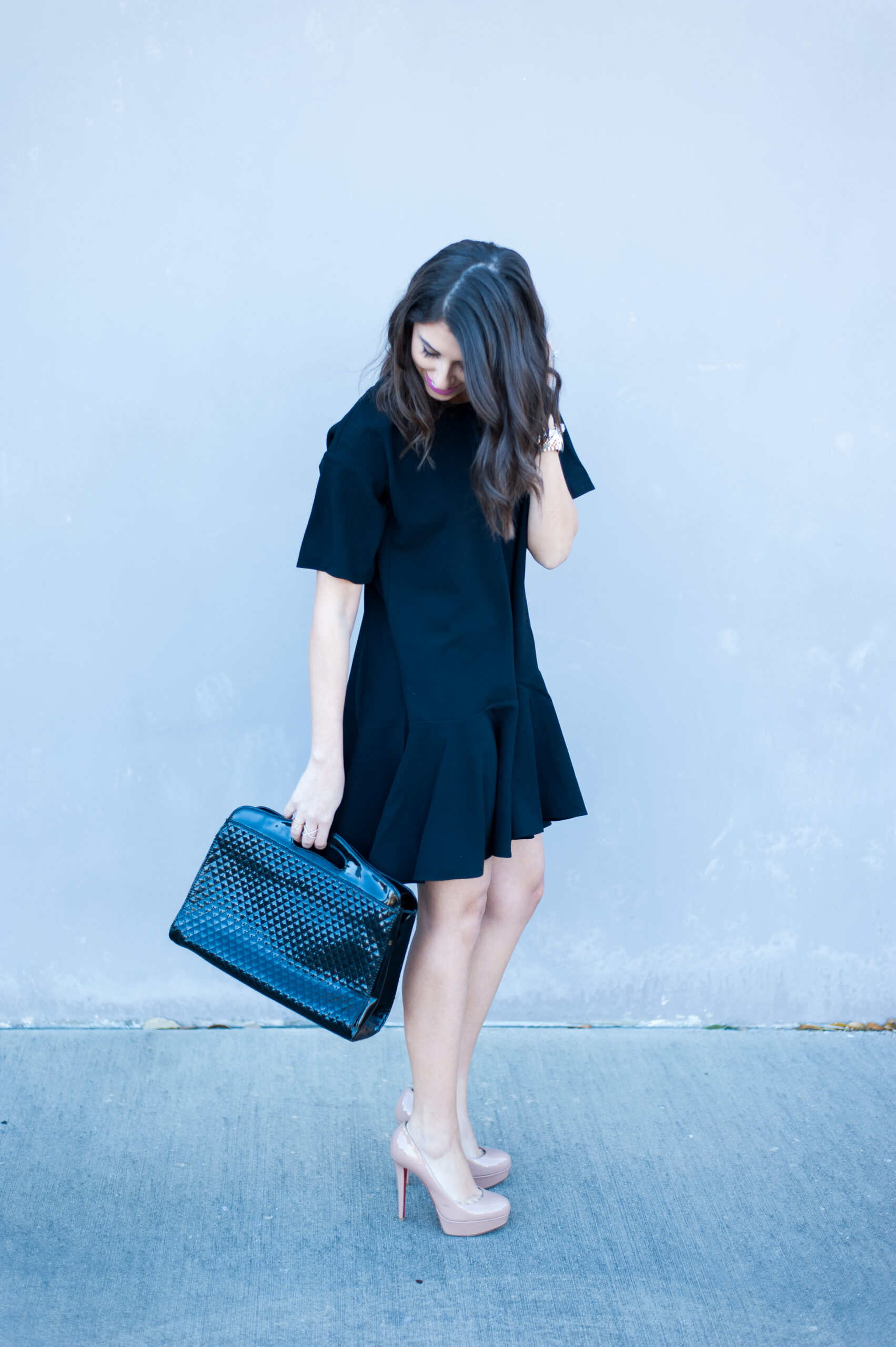 Dress Up Buttercup | Houston Fashion Blog - Dede Raad | French Connection Drop Waist Knit Dress