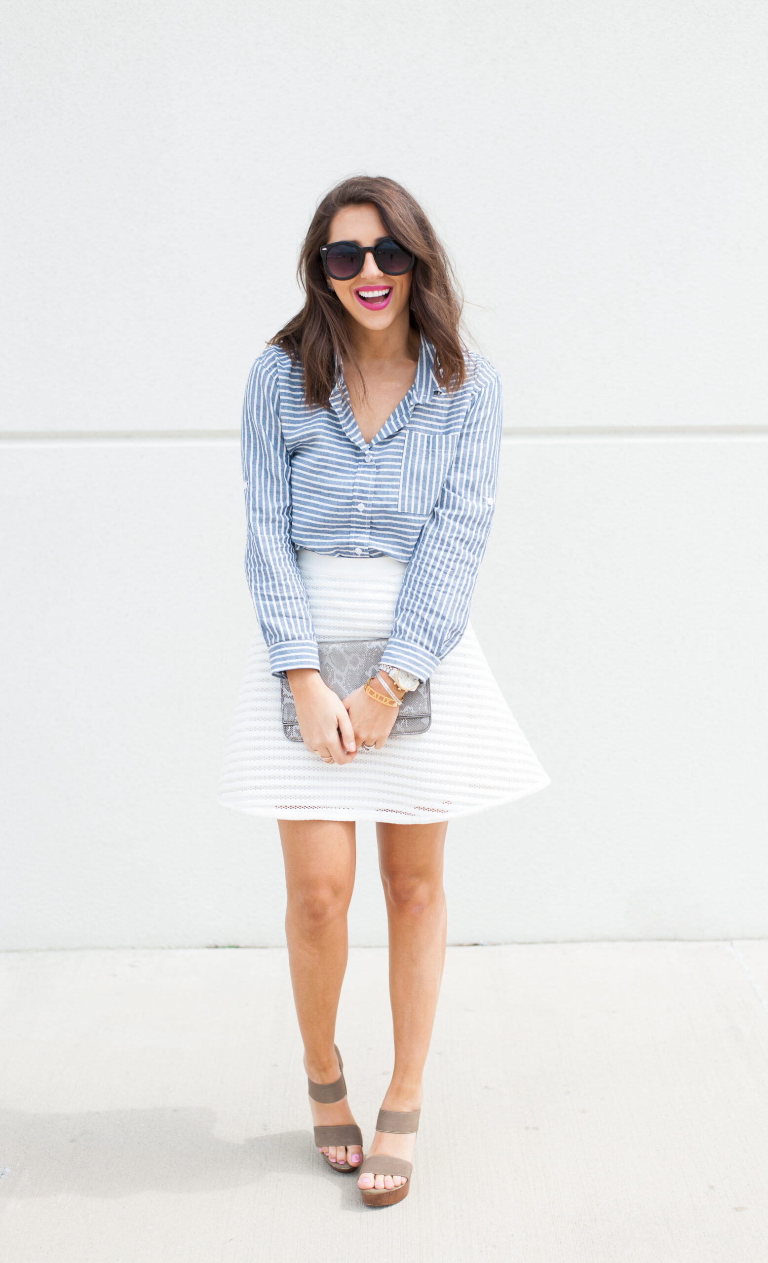 Dress Up Buttercup | Houston Fashion Blog - Dede Raad Francescas Gingham Button Up 