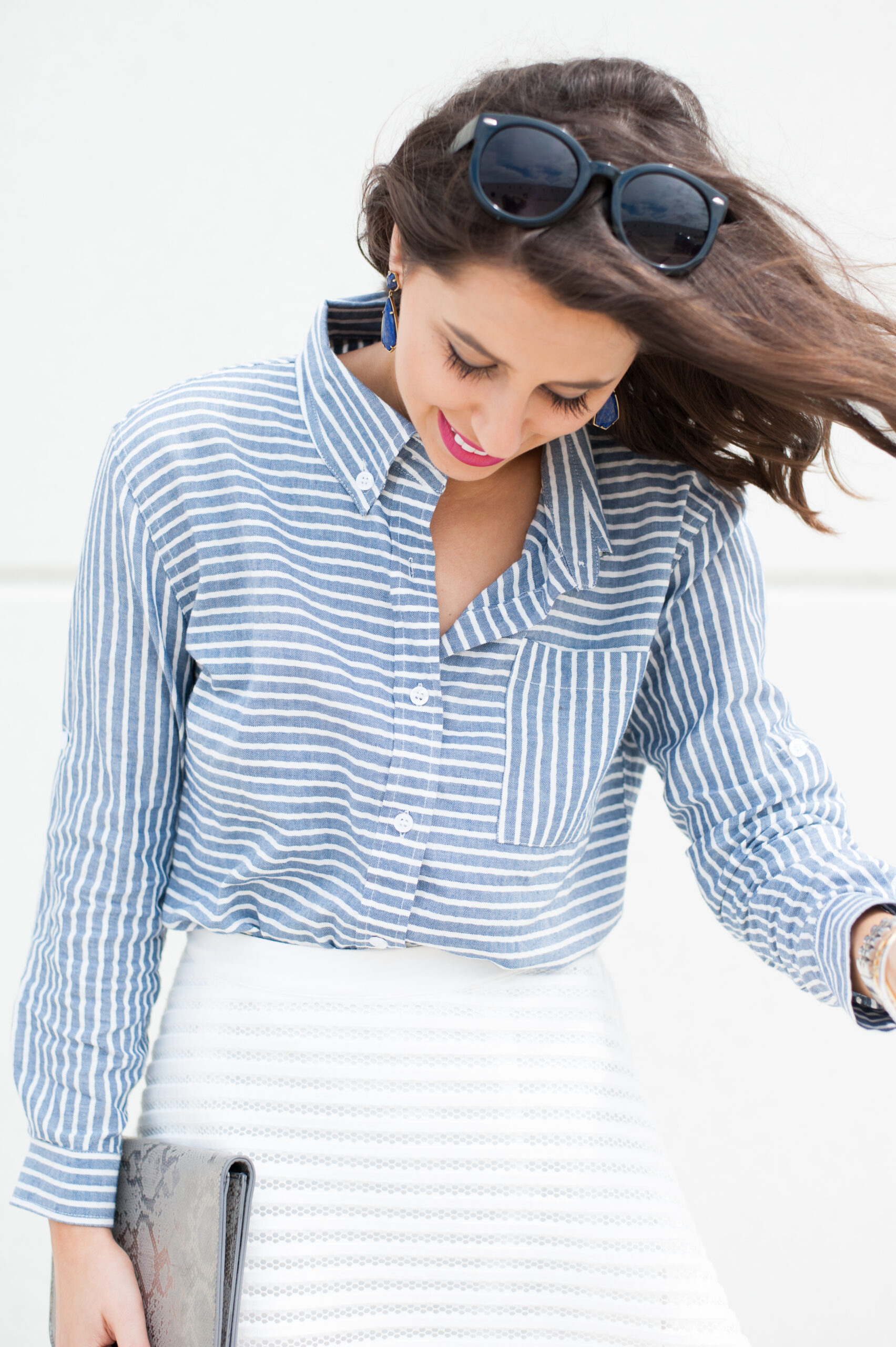 Dress Up Buttercup | Houston Fashion Blog - Dede Raad Francescas Gingham Button Up 