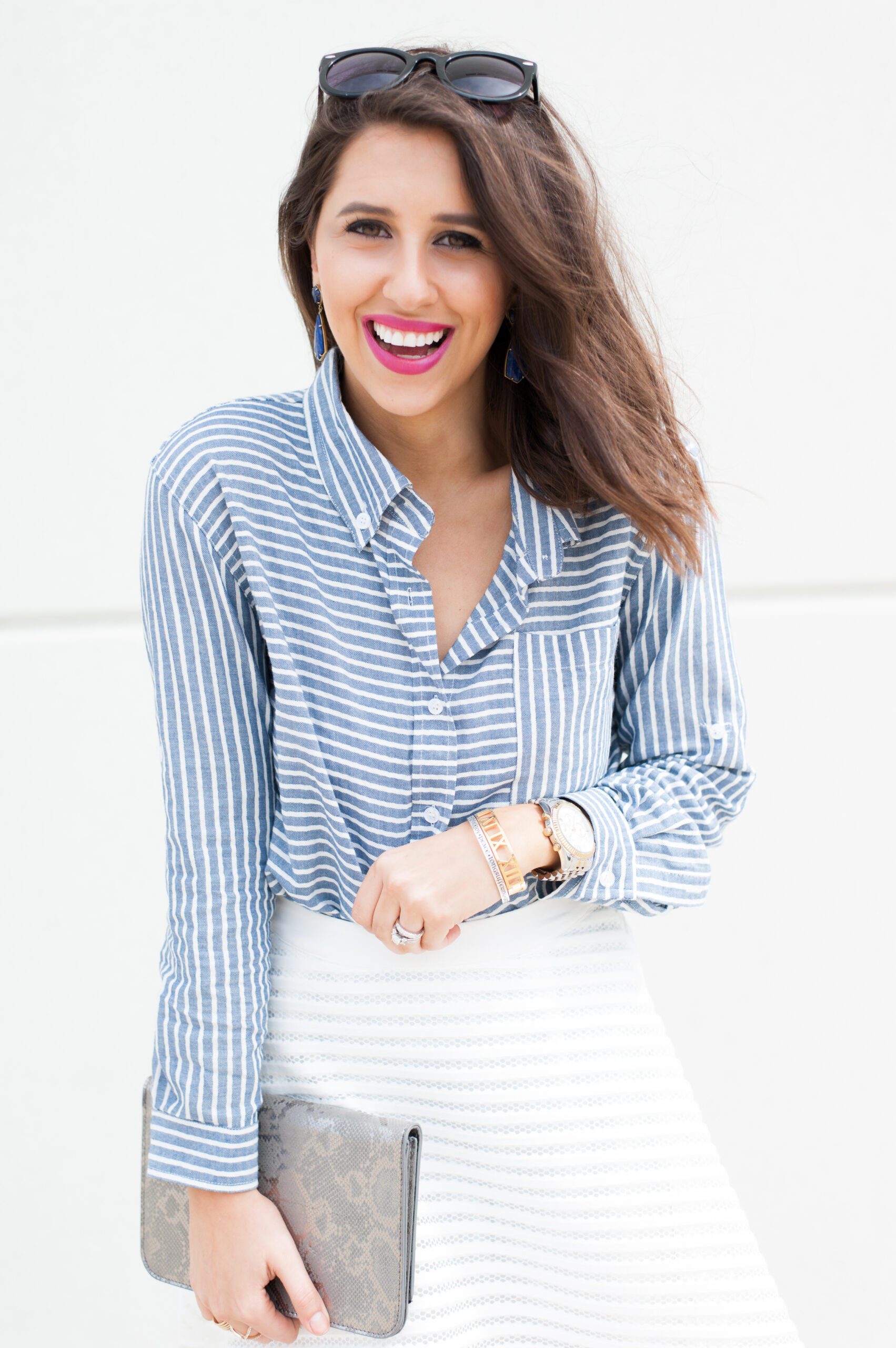 Dress Up Buttercup | Houston Fashion Blog - Dede Raad Francescas Gingham Button Up 