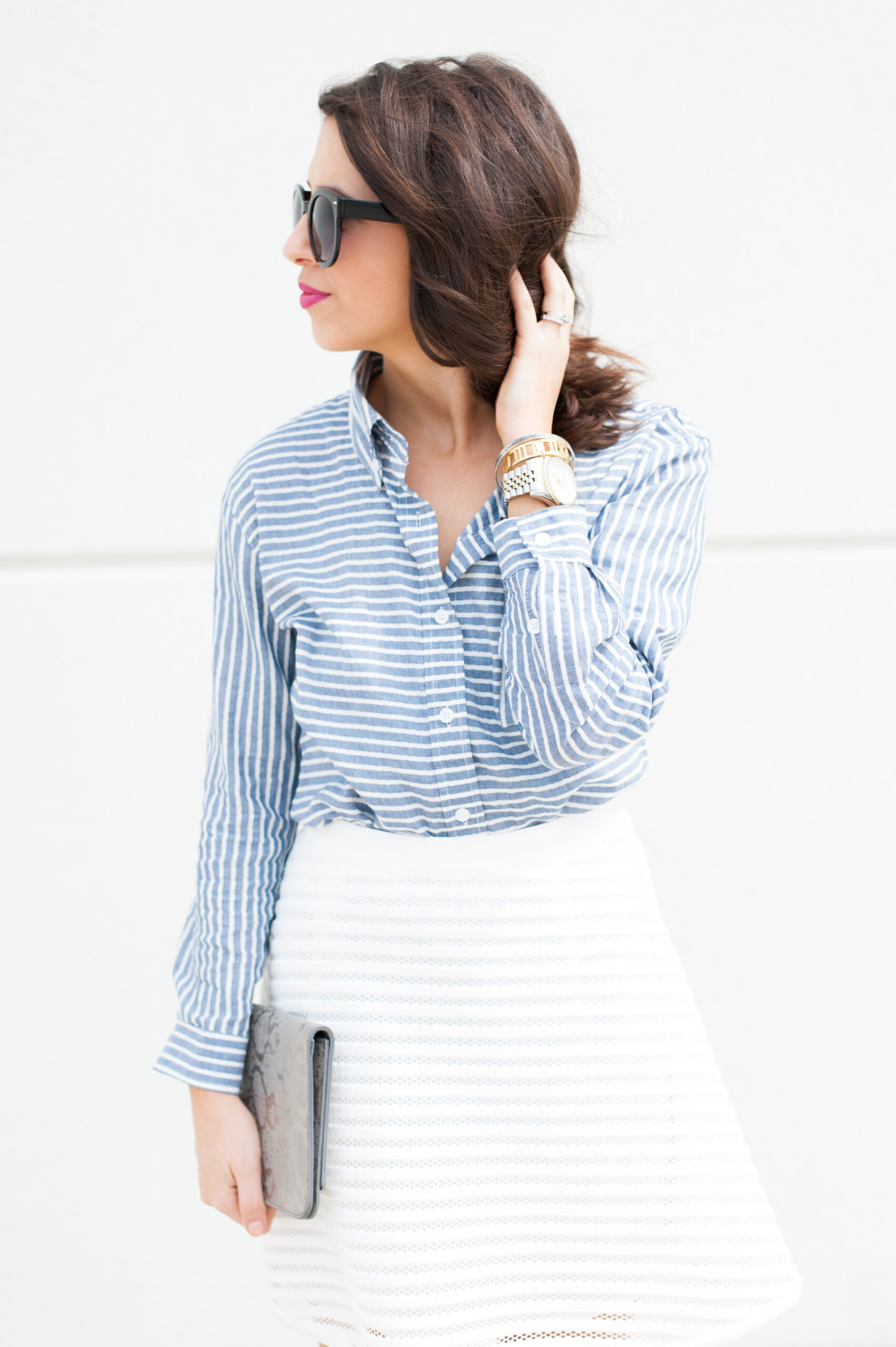 Dress Up Buttercup | Houston Fashion Blog - Dede Raad Francescas Gingham Button Up 