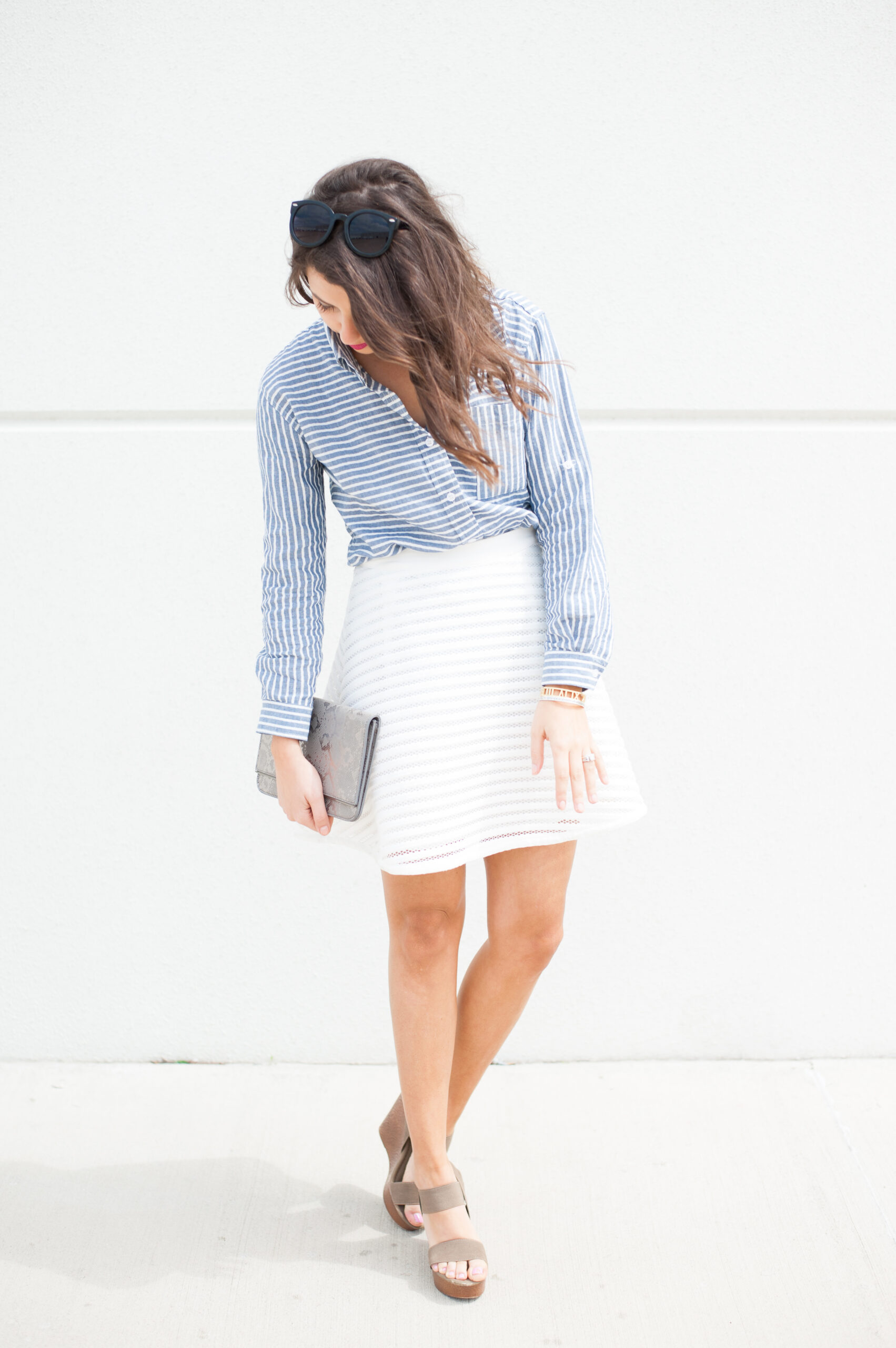 Dress Up Buttercup | Houston Fashion Blog - Dede Raad Francescas Gingham Button Up 