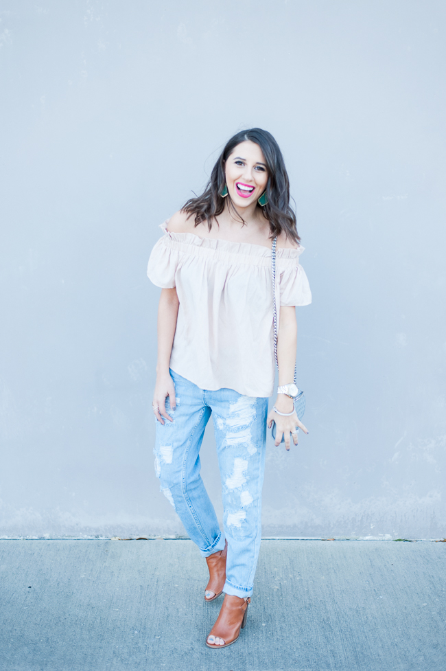 Dress Up Buttercup | Houston Fashion Blog - Dede Raad | Lucca Couture Shoulder Blouse