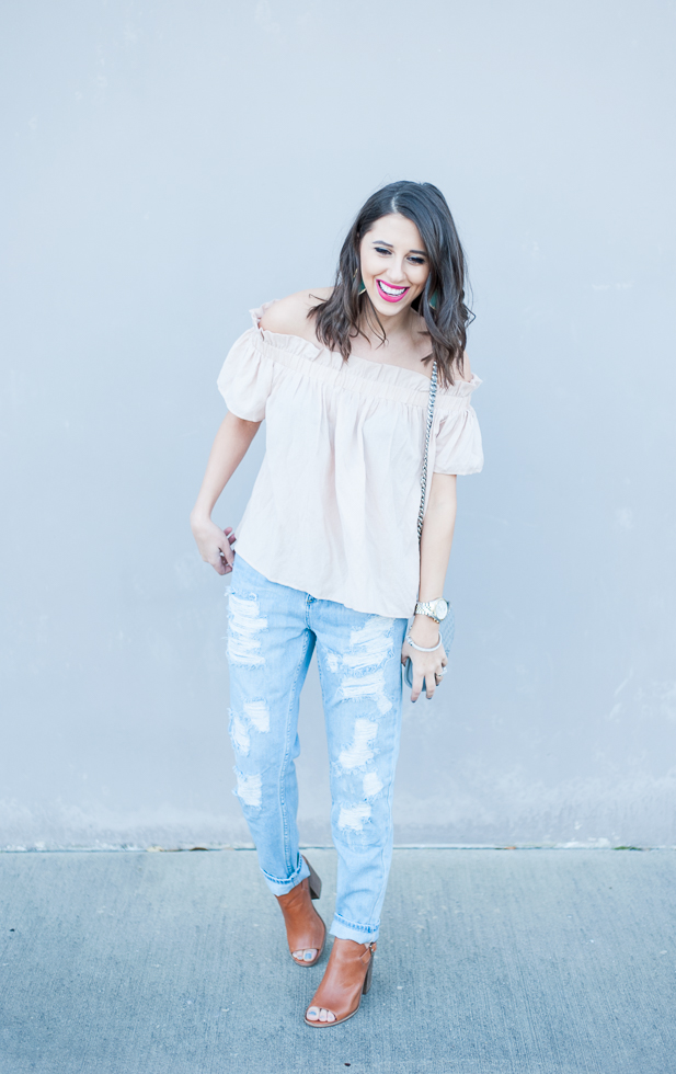 Dress Up Buttercup | Houston Fashion Blog - Dede Raad | Lucca Couture Shoulder Blouse