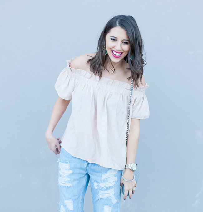Dress Up Buttercup | Houston Fashion Blog - Dede Raad | Lucca Couture Shoulder Blouse