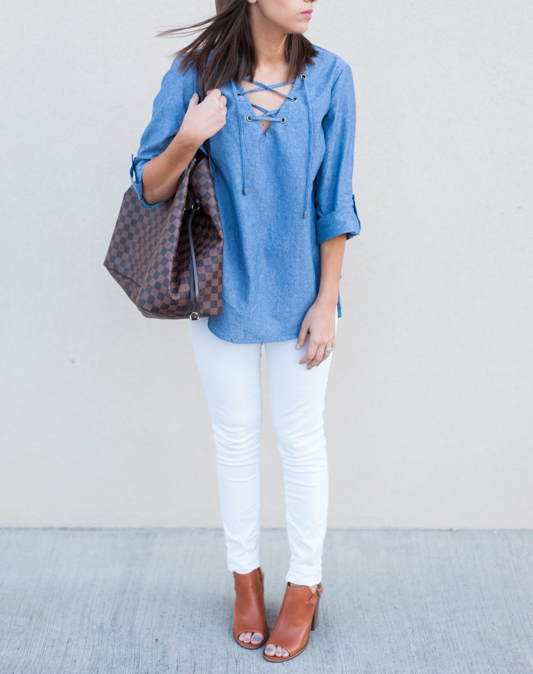 Dress Up Buttercup | Houston Fashion Blog - Dede Raad | Karen Kane Tied Up Chambray