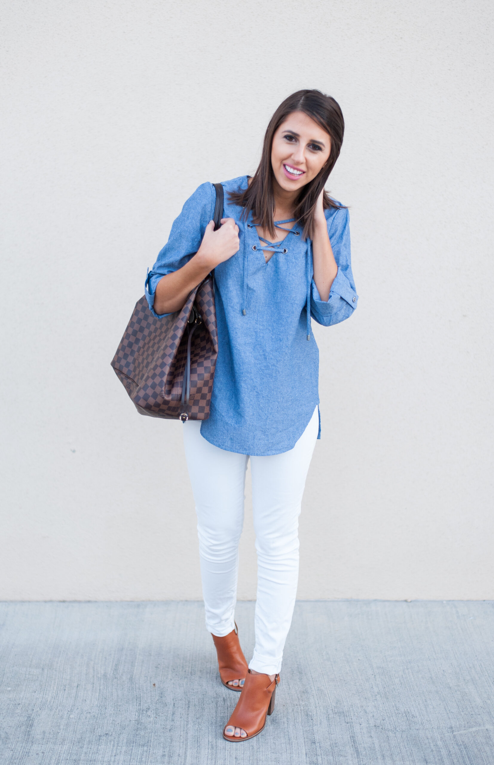 Dress Up Buttercup | Houston Fashion Blog - Dede Raad | Karen Kane Tied Up Chambray