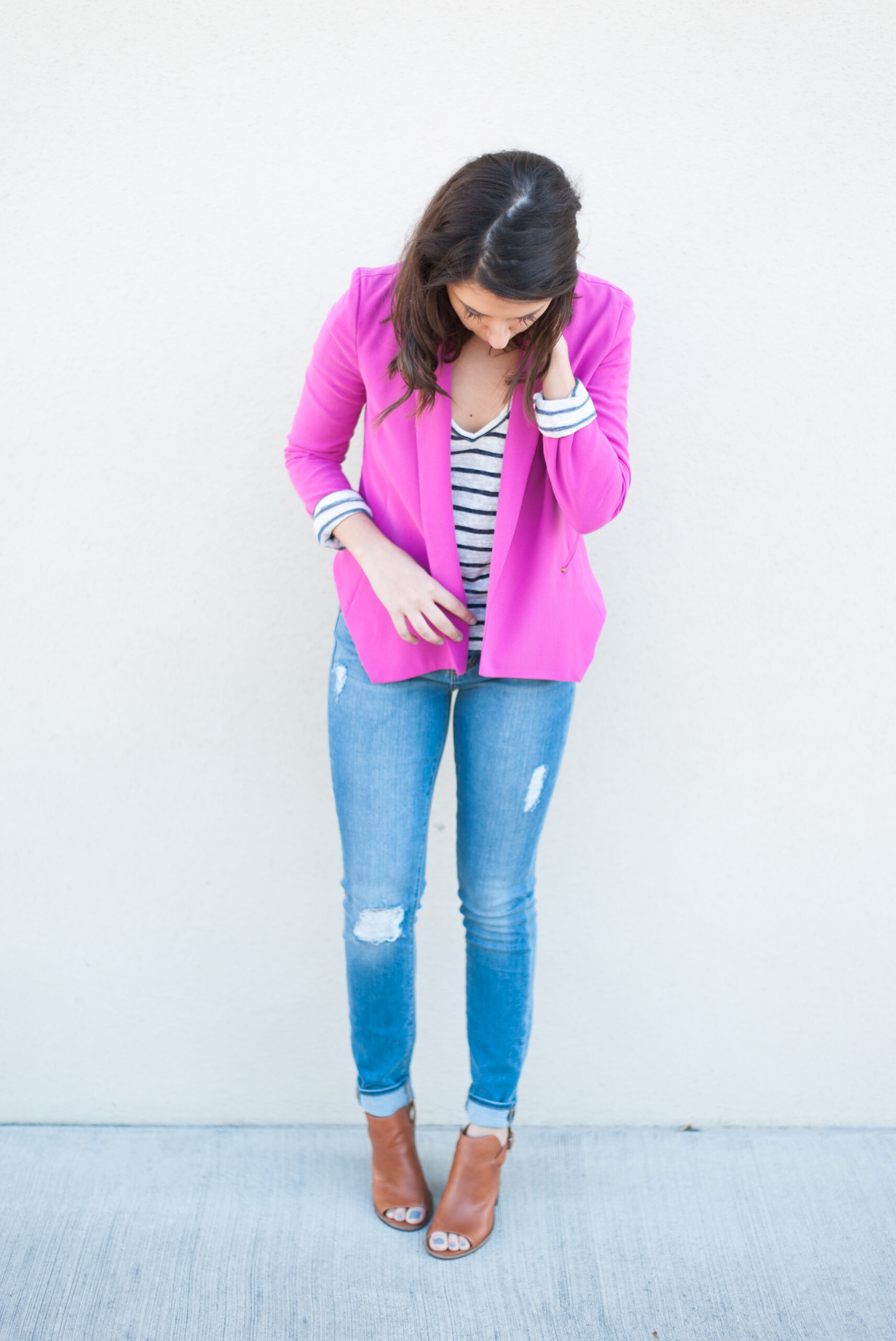 Dress Up Buttercup | Houston Fashion Blog - Dede Raad Pink Blazer Casual Look