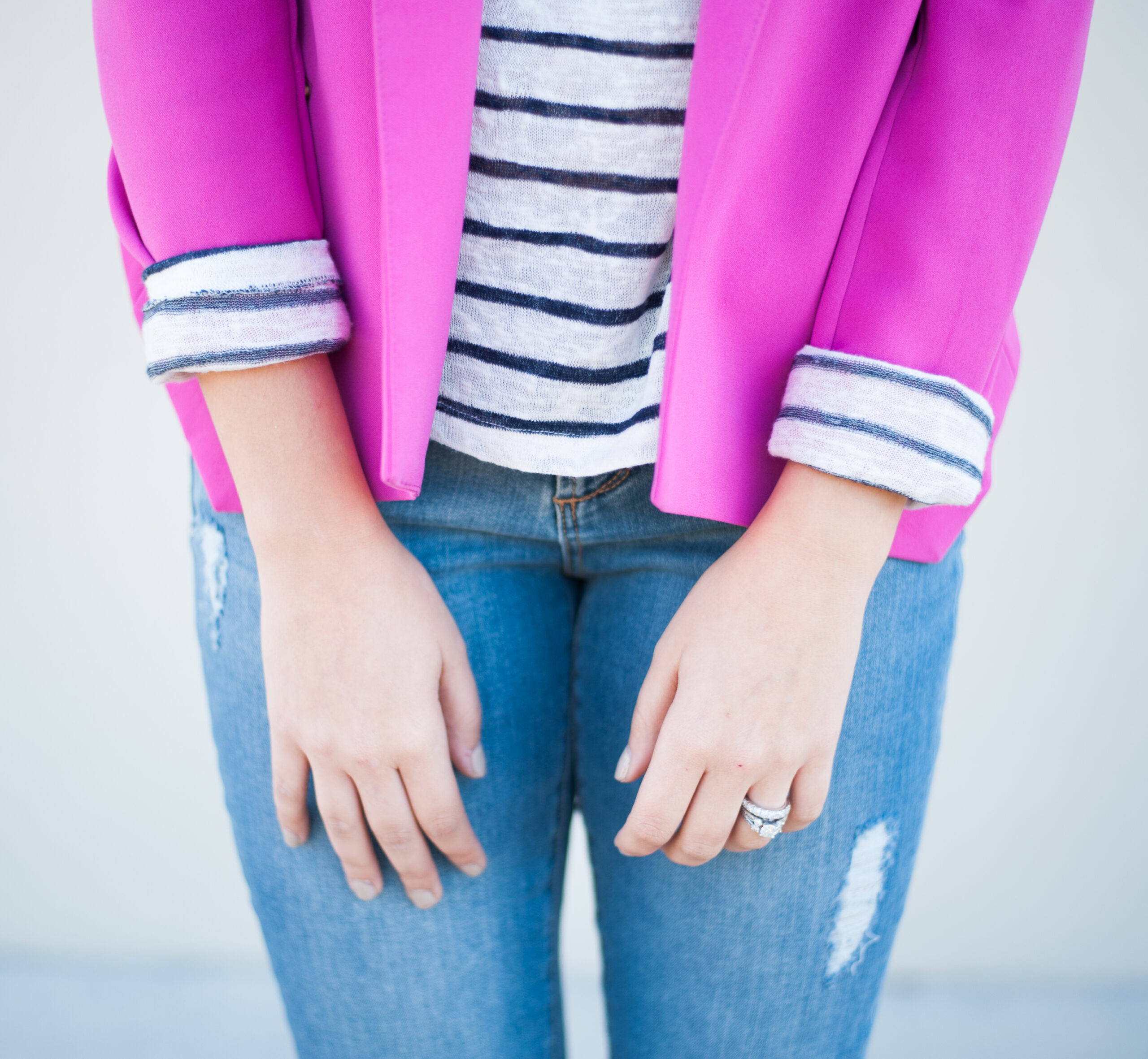 Dress Up Buttercup | Houston Fashion Blog - Dede Raad Pink Blazer Casual Look