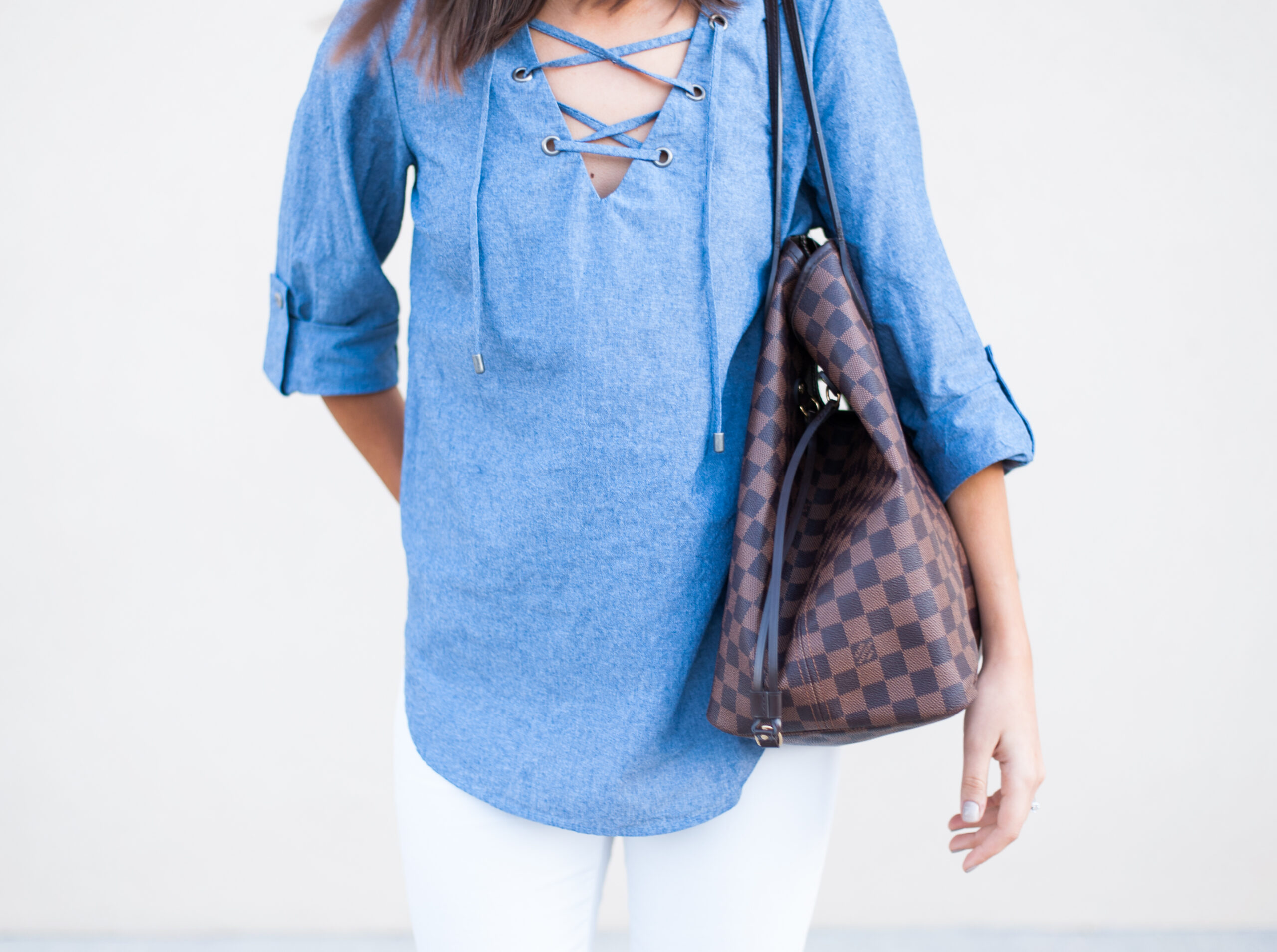 Dress Up Buttercup | Houston Fashion Blog - Dede Raad | Karen Kane Tied Up Chambray