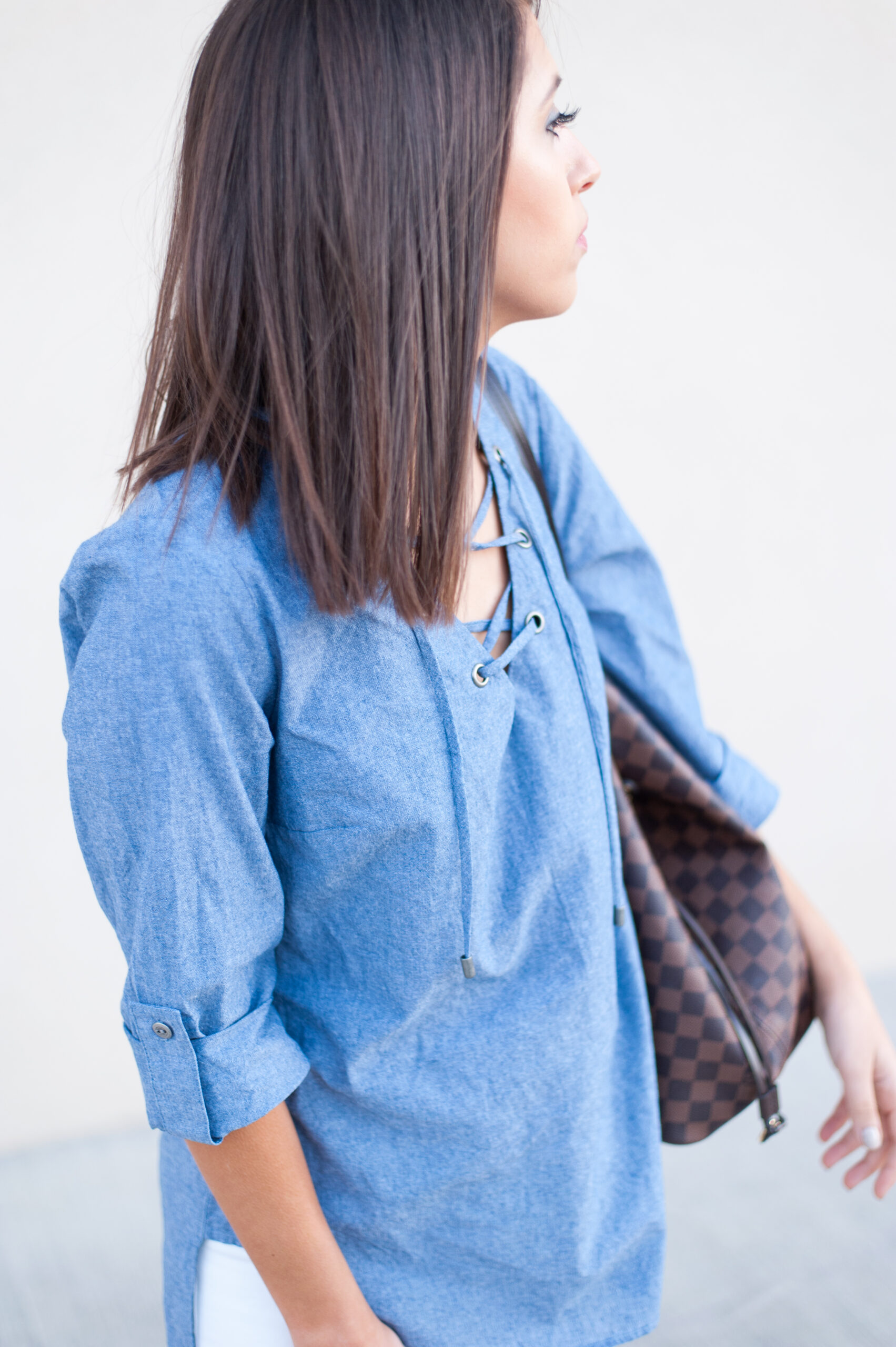 Dress Up Buttercup | Houston Fashion Blog - Dede Raad | Karen Kane Tied Up Chambray